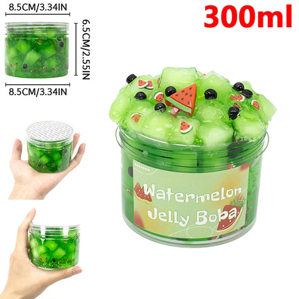 300ml Large Fruit Capacity Crunchy Crystal Slime Set Super Soft And Non-Sticky Jelly Putty Cube Slime Birthday Party Favor Gifts