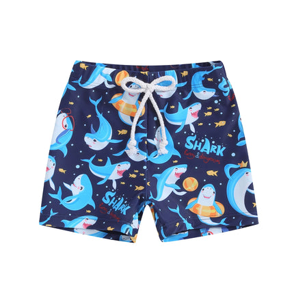Kids Baby Boys Swim Trunks Novelty Shark Print Elastic Waist Swim Shorts Children Boys Bathing Suit Swimsuit Bottoms Swimwear