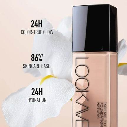 LOOKAVE Liquid Foundation Long Lasting Full Coverage Flawless Soft Matte Foundation Base Makeup Moisturizing Concealer CC Cream