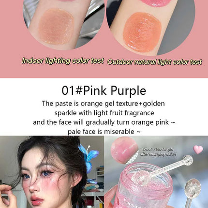 Cappuvini Cloudy Glow Temperature-changing Blush - Korean-inspired Gel Formula with Fine Shimmer for a Smooth, Radiant Finish