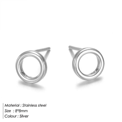 EManco Stainless Steel Stud Earrings for Women Korean Small Earings Fashion Jewelry Minimalist Women Earrings Stud Wholesale