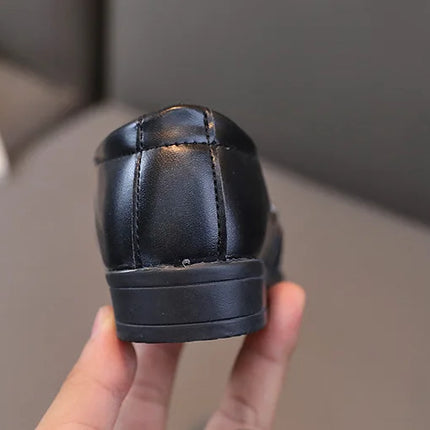 Spring Autumn Boy Leather Shoe Fashion Causal Children's Slip-on Loafers Versatile Kids Formal Students Performance Black Shoes