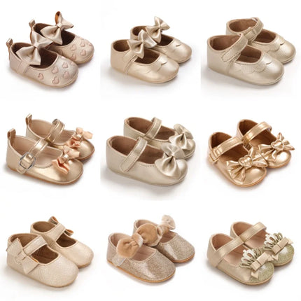 Spring and Autumn Baby Golden Princess Shoes Children's Soft soled Single Shoes Baby Girl Casual Shoes Baby Leather Shoes