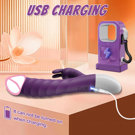 Thrusting Rabbit Vibrator for Women Vagina Dlido Vibrator G-Spot Clitoris Stimulator Female Masturbation Sex Toy for Women