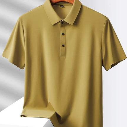 Selected popular nylon fabric, dad's summer clothing, middle-aged men's short sleeved T-shirt, summer ice silk quick drying, mid
