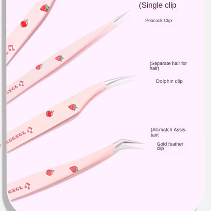 6 Types False Eyelash Tweezers Stainless Steel Anti-static Pincet Curved Strip 3D Lashes Extension Tweezer Makeup Tools