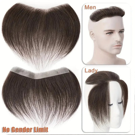 6 Inch Seamless Hairline Topper, Natural Look Replacement for Forehead Fringe & Hairline, Invisible Edge Adhesive Hair Extension