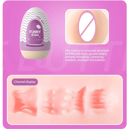 Laile Male Masturbation Egg, Portable Mini Pocket Pussy for Men, Disposable Sex Toy