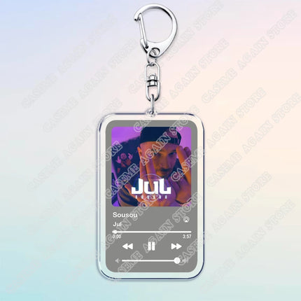 Popular French Rapper JUL Music Songs Keychains for Women Accessories Bag Oh Qu'elle Est Belle Code Keyings Jewelry Fans Gifts