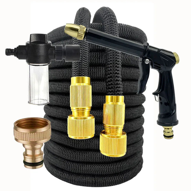 25/150ft Garden Water Hose Expandable Metal Connector High Pressure TPE Reel Magic Water Pipes for Garden Hose Farm Irrigation