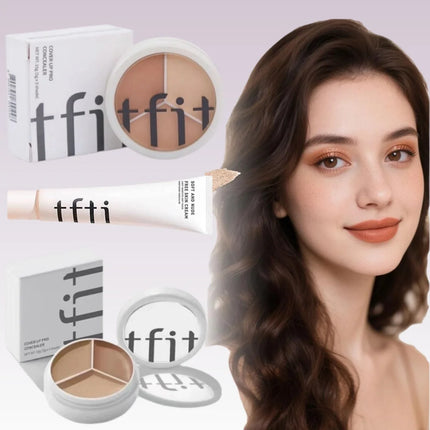 TFIT Three Color Concealer Precise Zoning Concealer Lasting Hydration Pre Makeup Lotion Invisible Pore Brightening Skin Cream