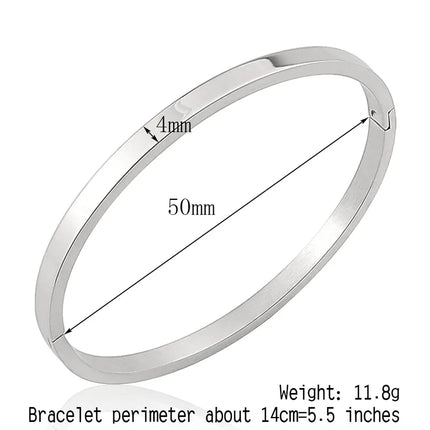 Hot Fashion Stainless Steel Jewelry Oval Bangle for Woman Child Charm Bracelet Party Love Wedding Brand Gift Wholesale