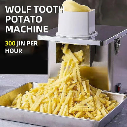 Commercial Automatic French Fries Cutter Wave Potato Cutter Stainless Steel Fries Cutting Machine