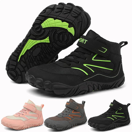 Wide-toe Kid Barefoot Boots Autumn Winter Waterproof Children Hiking Shoes Girls Boys Non-Slip Athletic Walk Trekking Sneakers