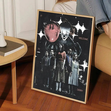 Movie I-It P-Pennywise Poster High Quality Print Waterproof Wall Art Sticker For Bar Living Room Decor Gift
