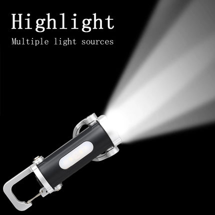 Portable Keychain Handheld Flashlights Rechargeable Pocket COB Working Light Outdoor Hook Emergency For Camping Walking Hiking