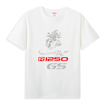 Hot Sale Summer 100% Cotton R1250 GS for BMW Motorrad Fans T Shirt Men Short Sleeves Cool Tee Hip Hop Streetwear T-shirt