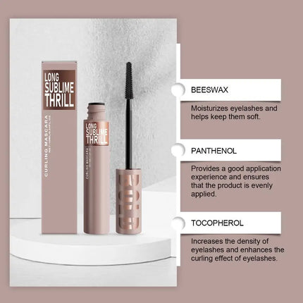 Curling Mascara Long Sublime Thrill Lightweight Waterproof Long-Wear Mascara with Nourishing Ingredients to Protect Eyelashes