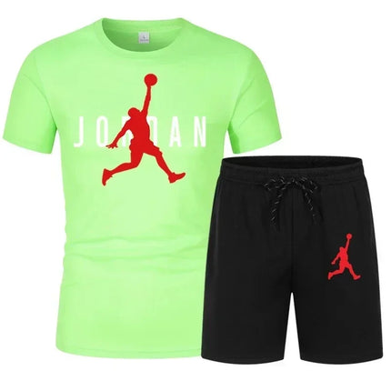 Summer Popular Men's T-shirt+shorts Suit Men Sports Suit Printing Casual Fashion Short-sleeved T-shirt Set Men Joggers Suit Set