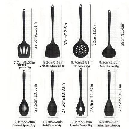 1/4/8pcs Non-Stick Pans Silicone Spatula Soup Ladle Slotted Spoon Cooking Tools for Kitchen Utensil