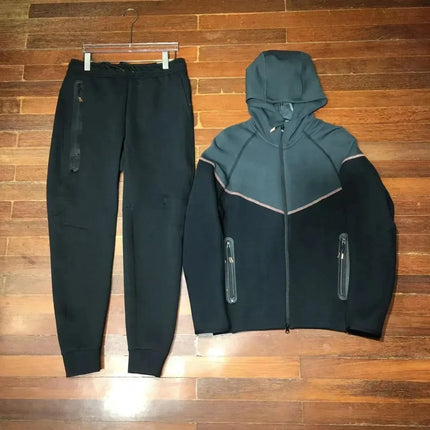 Men Knit Zip Hoodie Pants Set Sports - Windproof Cotton Casual / Ensemble Homme Hoodie Zip Pantalon - Coupe-Vent Coton