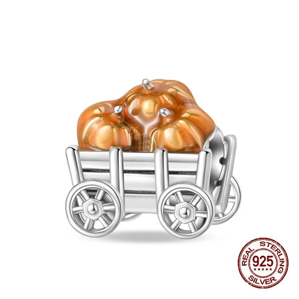 Autumn New 925 Sterling Silver Brown Maple Leaf Pumpkin Bee Charms Bead Fit 3mm 925 Original Bracelets DIY Jewelry Warm Gift
