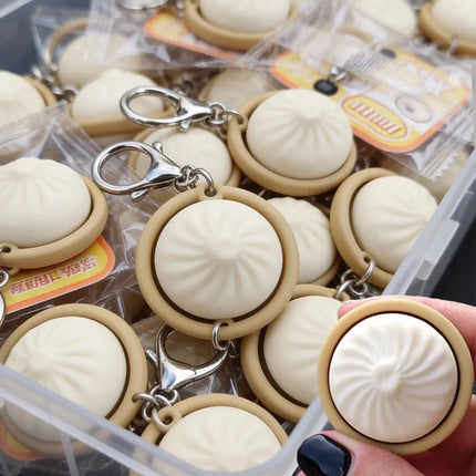 Mini Steamed Bun Stress Relief Soft and Slow Rebound Kneading Kneading Decompression Bun Clicker Keychain Decompression Keyring