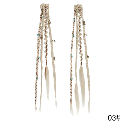 Synthetic Fiber Handmade Mixed-Color BB Clip-in Box Braid Hairpiece Extension 16/20inch 2 PCS Braiding Hair Ponytail Extensions