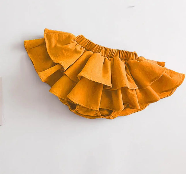 Double Layers Ruffles Lace Baby Skirt Pants Summer Cotton Linen Kids Pettiskirt Toddler Dancing Wedding Clothing Tutu Skirt