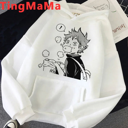 Oya Oya Oya Haikyuu Japanese Anime Hoodies Men Kawaii Cartoon Nekoma Graphic Streetwear Kuroo Volleyball Sweatshirts Male