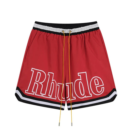 American Rhude Shorts Casual Loose Breathable Multi-color Trendy Mesh Beach Sports Shorts