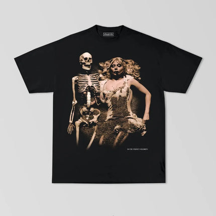 Street Hip Hop American Rapper Singer Lady Gaga Print T-shirt Oversized Y2k Women Men Casual Cotton Harajuku Female Short Sleeve