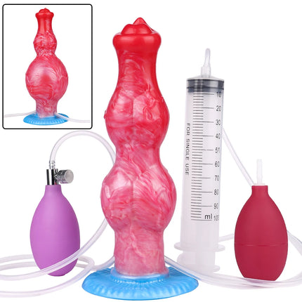 SXXY Large Ejaculation Dildo with Two Knot Inflatable Anal Plug  Squirting Penis Vaginal Masturbation Adult Sex Toys Unisex