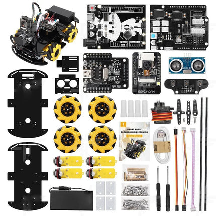 ESP32 CAM WiFi Smart Robot Car Starter Kit ESP32-CAM Programming Educational Learning TT Motor Mecanum Wheel Chassis Kit Ultraso