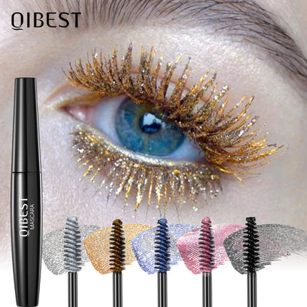 Waterproof Pink Diamond Glitter Mascara Shiny Sequins Eyelashes Quick Dry Lasting Curling Thick Sparkling Mascara Shimmer Makeup