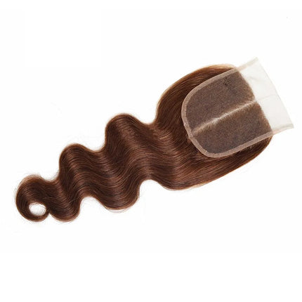 Chocolate Brown 4x4 5x5 Lace Closure Human Hair Body Wave 4# Brown 13x4 Lace Frontal PrePlucked For Black Women 10-22 Inch