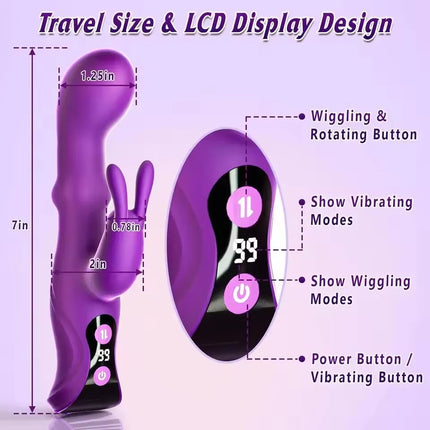 3 In1 Adult Sex Toys Vibrator Rotating Squeeze Dildo G Spot Rabbit Vibrators Female Clitoral Stimulator with 10 Vibrating Toys