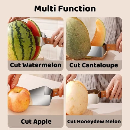 2 in1 Watermelon Slicers Labor-Saving Fruit Cutter with Bottle Opener Stainless Steel Fruit Slicers Novel Kitchen Accessories