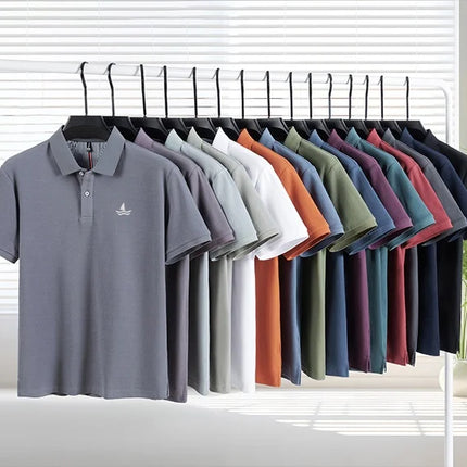 Luxury brand 100% cotton short sleeve polo shirt men's fashion sailboat embroidered T-shirt summer comfort breathable casual top