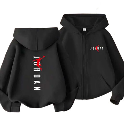 Trendy Print Kids Hooded Zipper Sweatshirts Spring Autumn Casual Streetwear For 2-13 Year Boys Girls Children Top Clothes