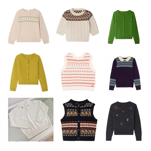 Fashion Kids Knitted Sweaters Pullover 2025 New Autumn Winter Long Sleeve Girl Cardigan Outwear Top Clothing