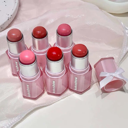 Water Plumping Gloss Rouge Blush Stick Matte Moisturizing Lipgloss Lasting Easy To Smudge Natural Blusher Lip and Cheek Dual-use
