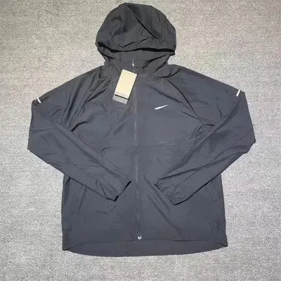 Men's Autumn Winter Ice Silk Sports Casual Hooded Jacket And Pants Set Quick Dry Comfortable Nylon Long Sleeve Zipper Outdoor...