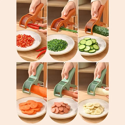 Kitchen Stainless Steel Vegetable and Fruit Slicer Multi functional Vegetable Salad Fruit Slicer Portable Kitchen Tool Scallion