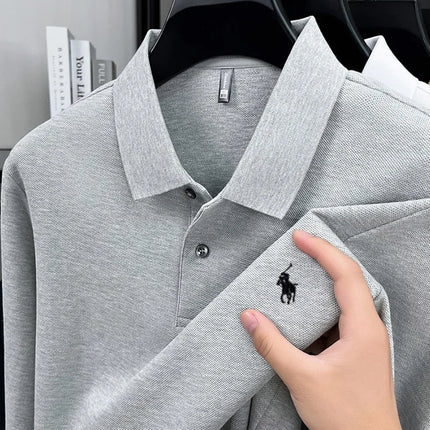 100% cotton fashionable spring autumn new Paul brand embroidered T-shirt men's comfortable skin-friendly long-sleeved polo shirt