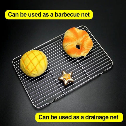 New Stainless Steel Cooling Rack Non-stick Silver BBQ Tray Barbecue Cooking Mesh Shelf