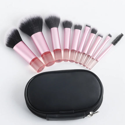 10pcs Mini Makeup Brush Set Powder Eyeshadow Foundation Blush Blender Concealer Beauty Makeup Tools Brush Professional Supplies