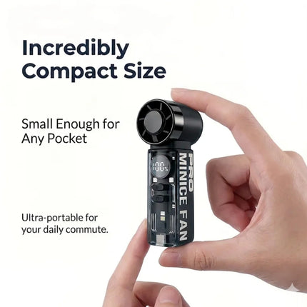 Upgraded Mini Strong wind force Cold Compress Upgraded handheld fan-USB charging, Adjustable speed / High-speed motor