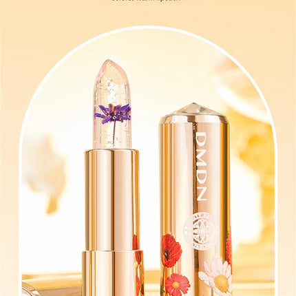 Crystal Petals Color-changing Lipstick Flower Gold Foil Desalination Color Lipstick Soft Delicate Lasting Waterproof Makeup