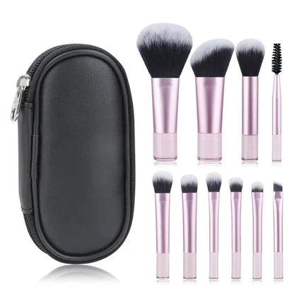 10pcs Mini Makeup Brush Set Powder Eyeshadow Foundation Blush Blender Concealer Beauty Makeup Tools Brush Professional Supplies
